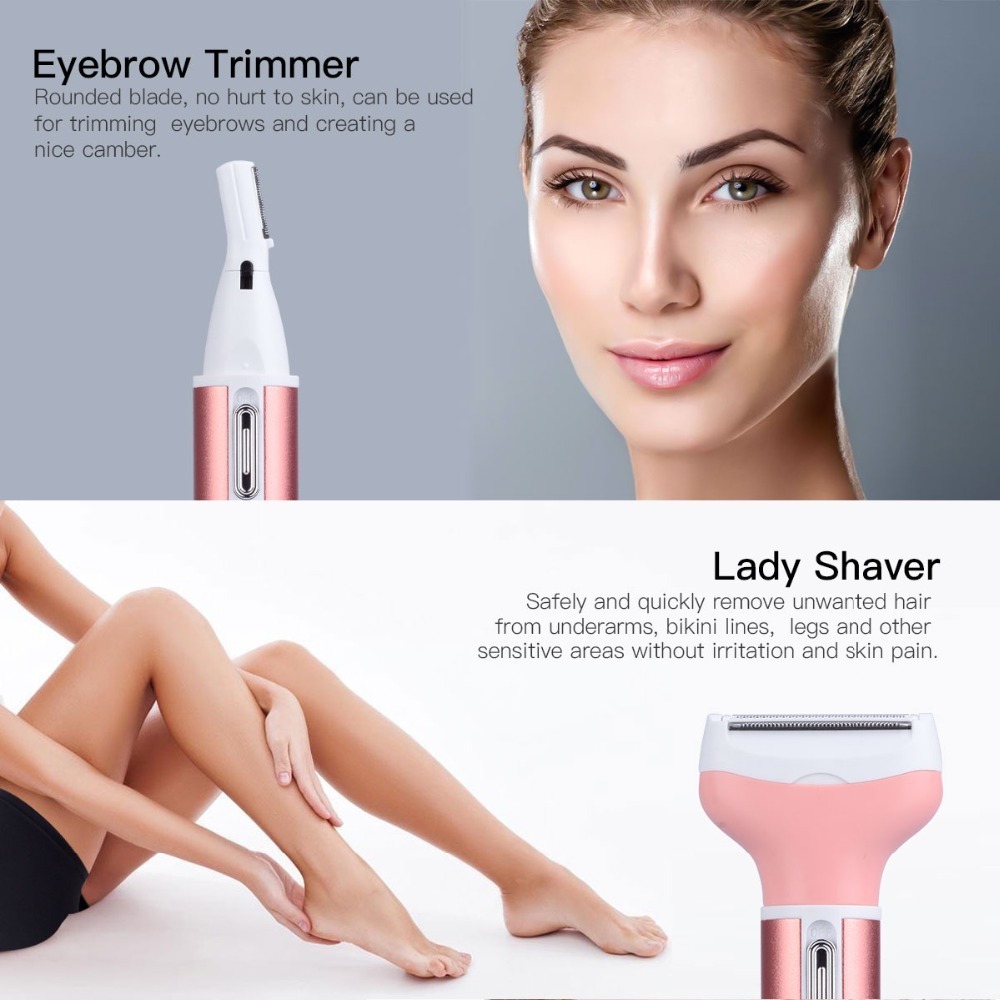 220 240v 4 In 1 Women Razor Shaver Body Epilator Eyebrow Trimmer