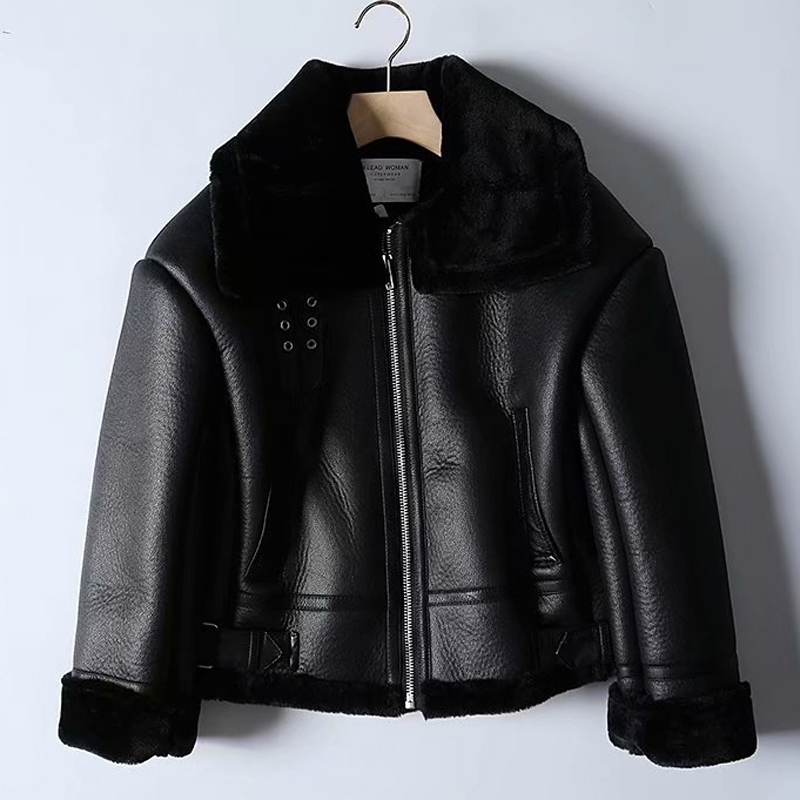 

RR Faux Fur Zipper Coats Women Fashion Artificial Lamb Fur Jackets Women Elegant Pockets Solid Coats Female Ladies HZ, Byzff1302 dark red