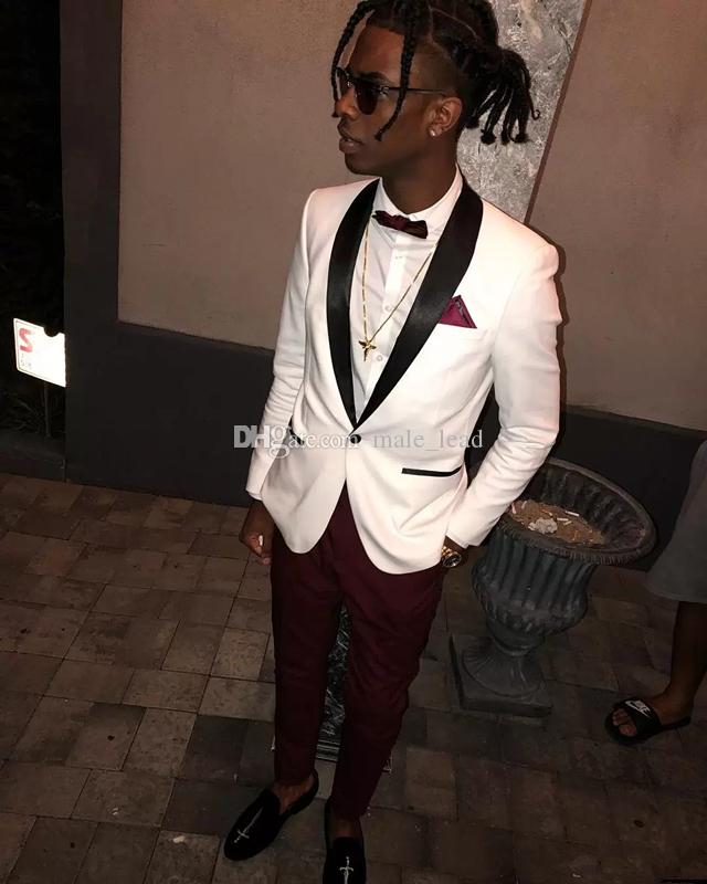 

Cool Shawl Lapel Groomsmen One Button Groom Tuxedos Mens Wedding Dress Man Jacket Blazer Prom Dinner 2 Piece Suit(Jacket+Pants+Tie) A176, Same as image