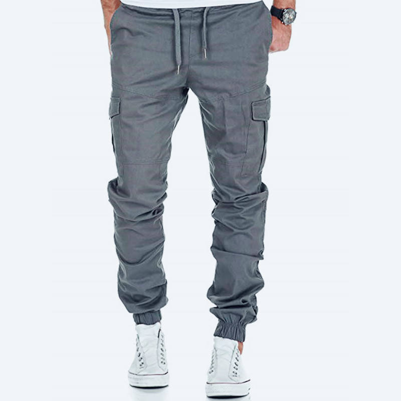 

2020 New Men Pants Hip Hop Joggers Fashion Basic Solid Elastic Waist Trousers Casual Pockets High quality Mens Sweatpants, Black