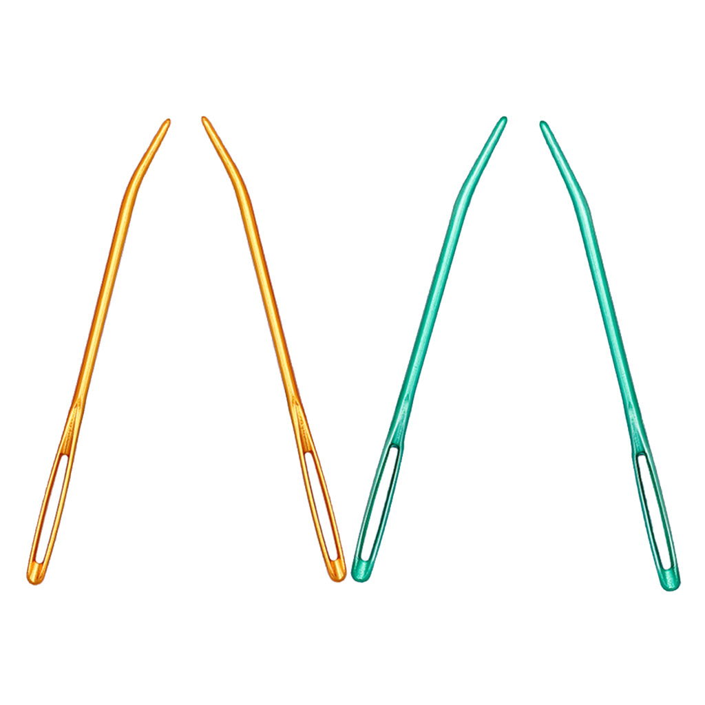 

4pcs 69.3mm large-eye needles knitting darning needles bent knitting needles, Black