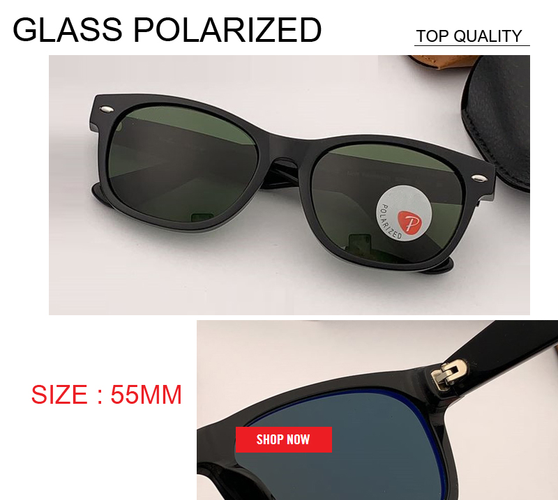 

2019 NEW vintage Sunglasses Women Retro g15 Polarized glass lens Sunglasses Famous Brand Designer rd2132 square Sun glasses 55mm gafas, White;black