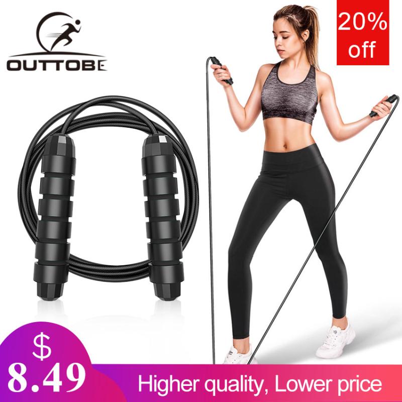 

Outtobe Jump Rope Skipping Rope with Ball Bearings Rapid Speed Jump Cable Adjustable Steel Wire with Memory Foam Handles