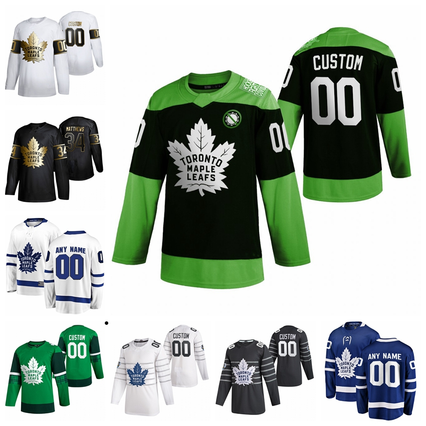 Toronto Maple Leafs Jerseys Auston Matthews Jersey John Tavares Mitchell Marner Frederik Andersen Hyman Hockey Fight nCoV Custom Stitched