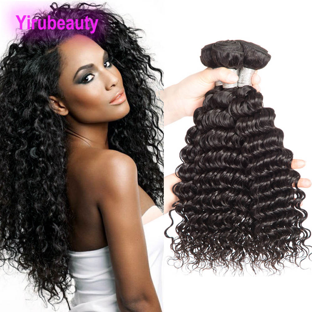 

Malayasian Human Hair Weave 3 Pieces/lot Hair Extensions Deep Wave Curly Natural Color Extensions de cheveux 8-28inch