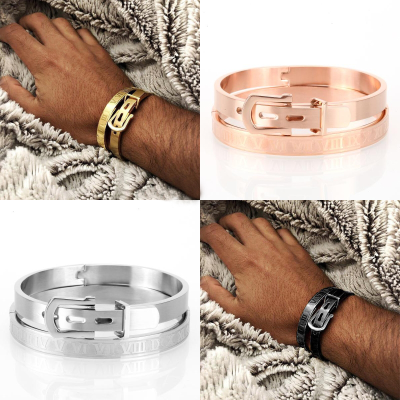 Le diabète de type 2 en Cuir Véritable Hommes Bracelet En Acier Inoxydable Fermoir 8/"
