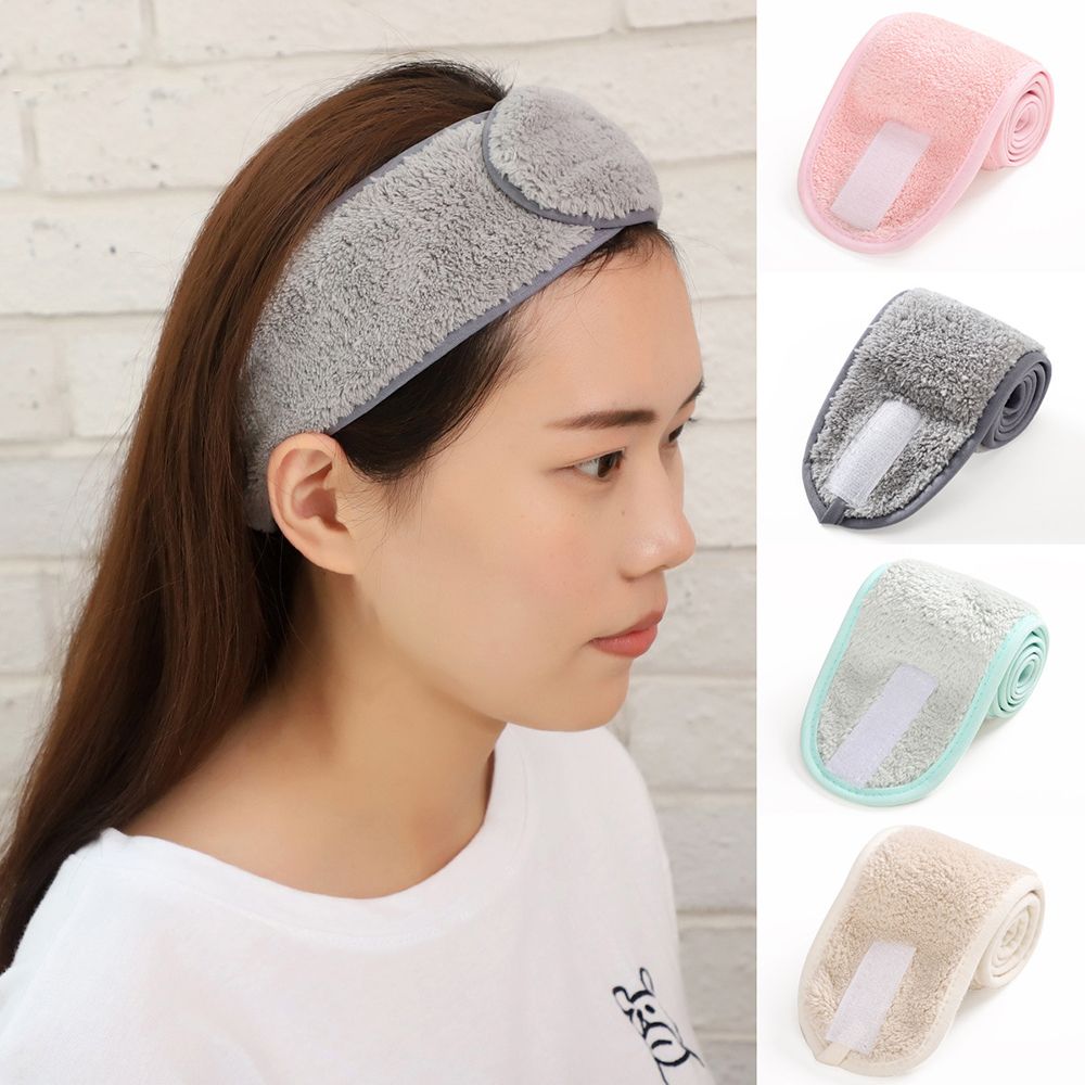 Women Bath Shower Cosmetic Hair Bands Wrap Adjustable Face Washing Makeup Headbands Turban Soft Toweling SPA Salon Accessories