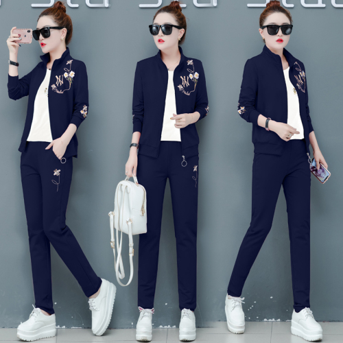 

Casual Women 2 Piece Set Top And Pants Leisure Womens Tracksuit Set Floral Matching Sets Jacket&pants Women's Tracksuits, Blue