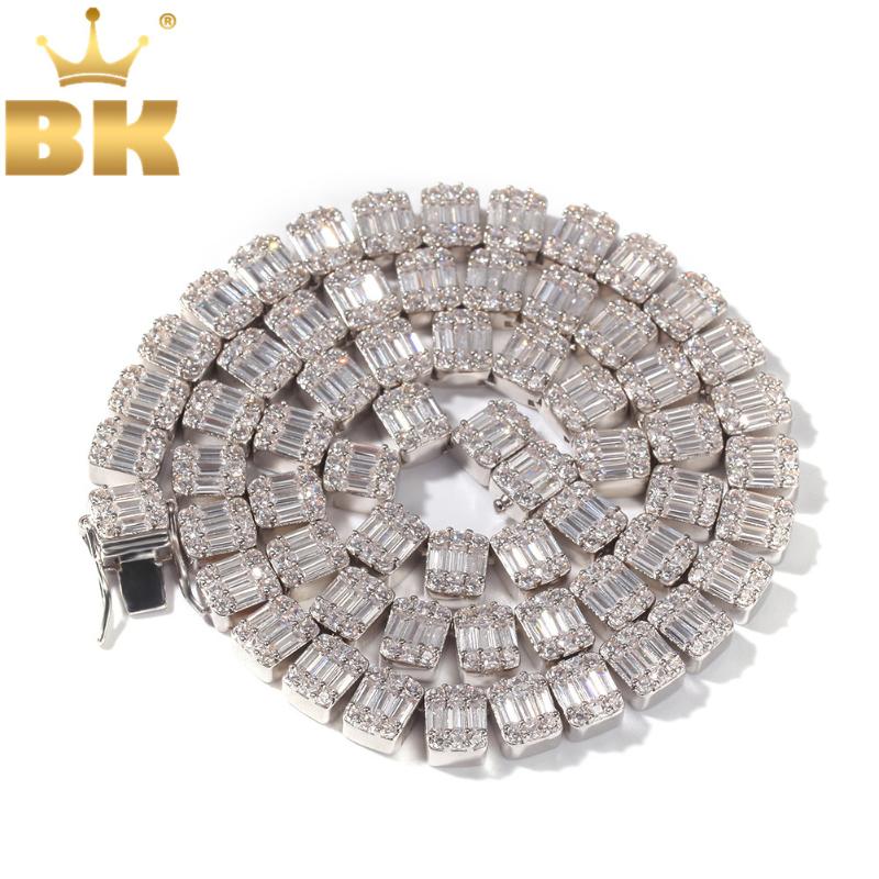 

THE BLING KING Bling Cubic Zirconia Necklace White Square Baguette Cluster Hiphop Chains Necklaces Fashion Men Women Jewelry