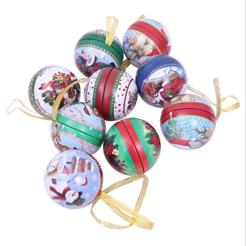 

Cute Christmas Candy Holder Ball Boxes Christmas Pendant For Holiday Party Decor Supplies