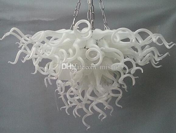 

Wholesale Price Lamp Modern Frosted White Triangle Chandeliers light Fixture 100% Hand Blown Glass Crystal Chandelier and Pendant Lamps