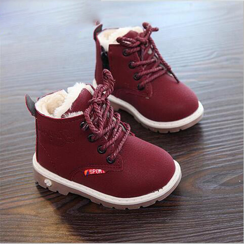 New Winter For Child Kid Girl Boy Snow Boots Comfort Thick Antislip Short Boots Fashion Cotton-padded Shoes
