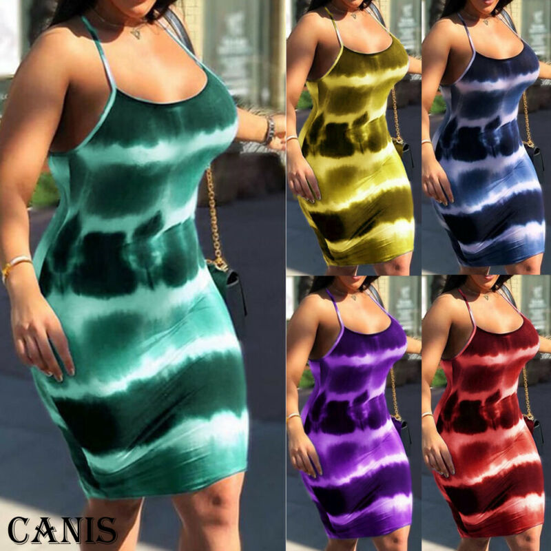 

Halter Style Ladies Striped Dress Sexy Women Bandage High Wasit Mini Dress Feamle Sleeveless Evening Party Club Dress, Blue