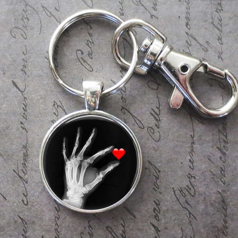 

Hand Skeleton Heart Key Ring Key Chain Buckle Pendant Birthday Festival Anniversary Gift Jewelry Accessories