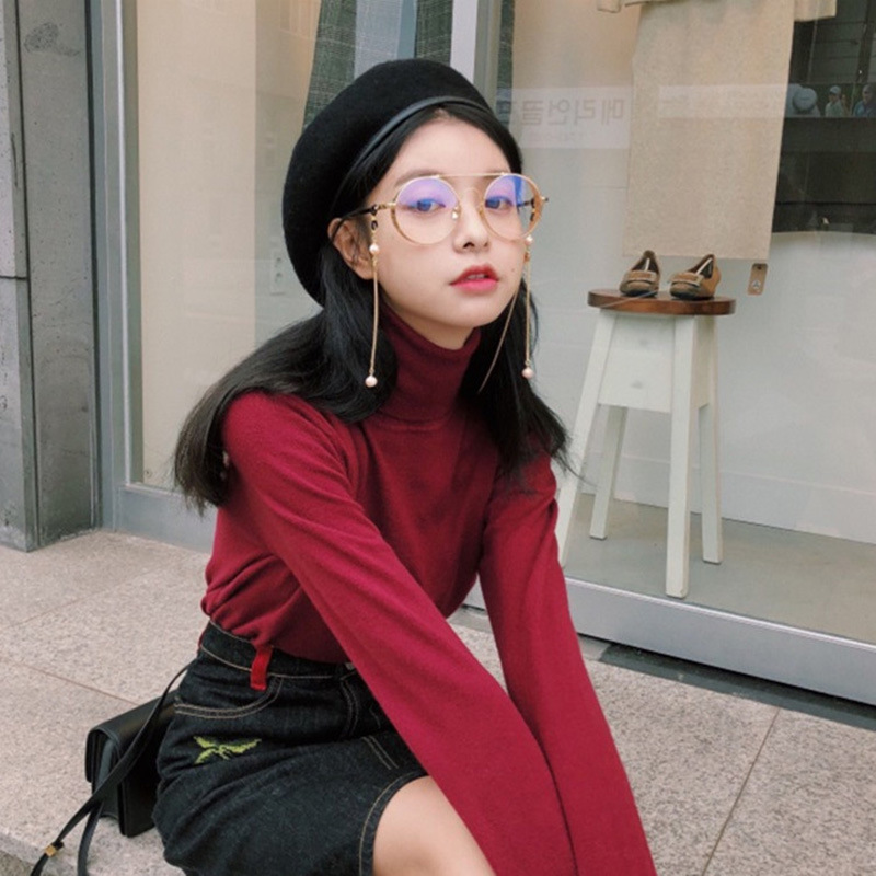 

2020 Korean Vintage Reading Glasses Chain Metal Sunglasses Vintage Cords Casual Pearl Beaded Eyeglass Necklace Eyewear Accessory