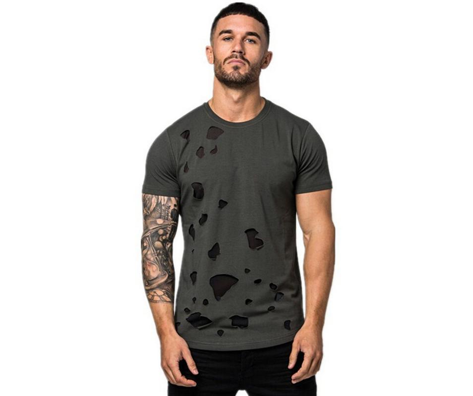 

New Running T-Shirts Men Summer Dot Fit Gym T-shirt Tops Summer Clothes Bodybuilding Muscle Tee Sport Fitness Exercise Wear 2020, Pink