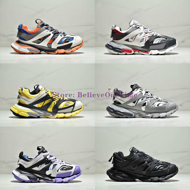 

Sport Running Luxury Designer Track 3.0 Sneakers Tess Paris Men Gomma Maille Black Low Track 3M Triple S Casual Shoes Outdoor Chaussures, 10