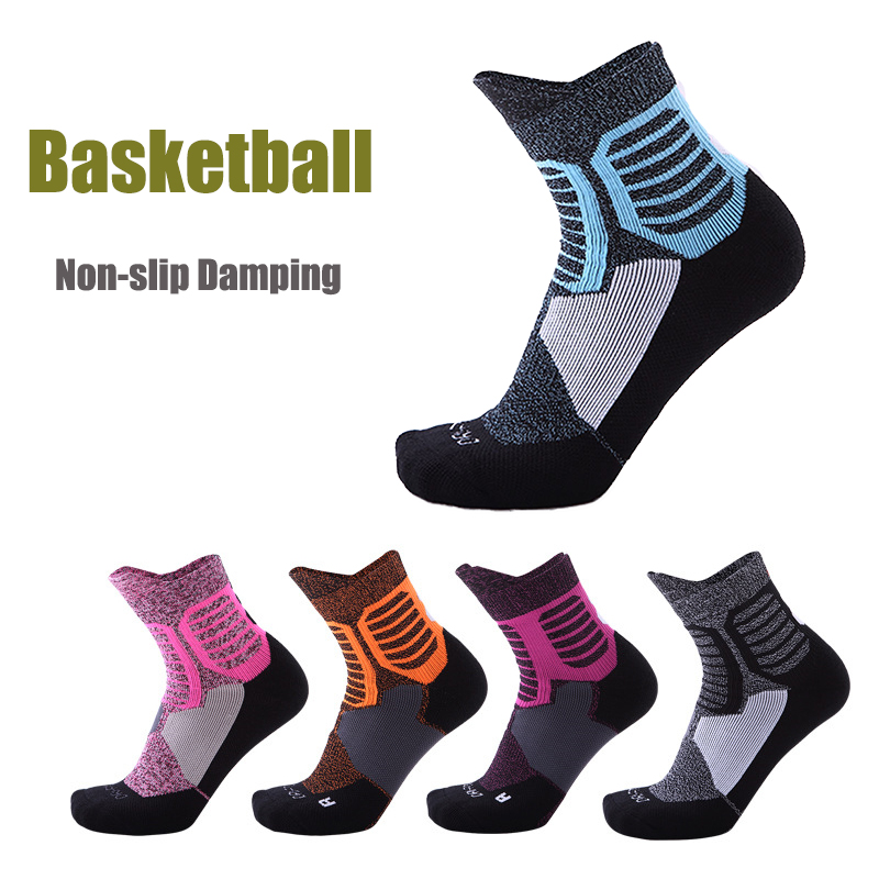 

Unisex Men Women Sport Cycling Running Socks Breathable Outdoor Camping Hiking Basketball Socks calcetines deportivos 37-43, Wz066-black