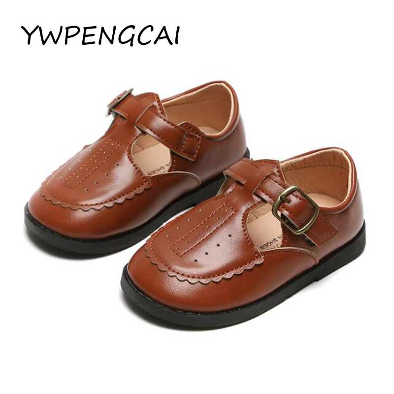 

YWPENGCAI 2020 Spring Autumn Girls Leather Shoes School Performance Shoes Size 21-30 Toddler Girl, Black