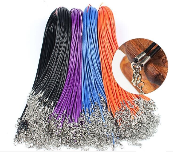 

Wax Leather Snake Necklace Diameter 1.5MM Length 45CM Cord String Rope Wire Extender Chain with Lobster Clasp DIY Fashion Jewelry Accessory