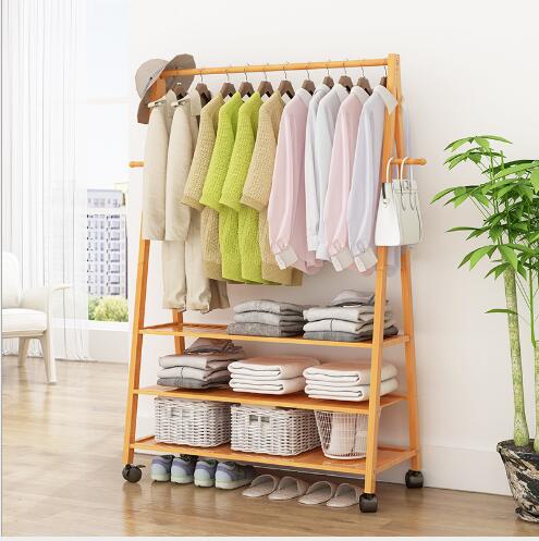 Clothes and hat rack landing lichen rack bedroom simple clothes rack Nanzhu landing bedroom living room creative hanger shelf-image-473854014
