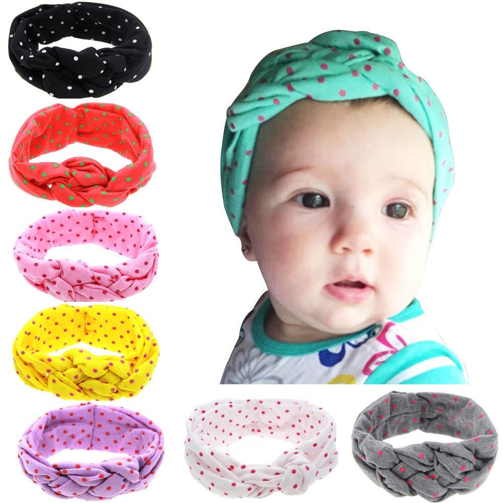 

Baby Printing Knot Headbands Children Turban Knitted Bands Girls Ribbon Elasticity Hair Accessories Headwear Headdress Wholesale, Mix color wholesale