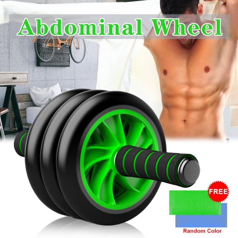 

Abdominal Muscle Wheel Two/Three-Wheel Abdominal Fitness Device Thin Belly Fitness Equipment Mute Roller To Send Kneeling Mat, As pic