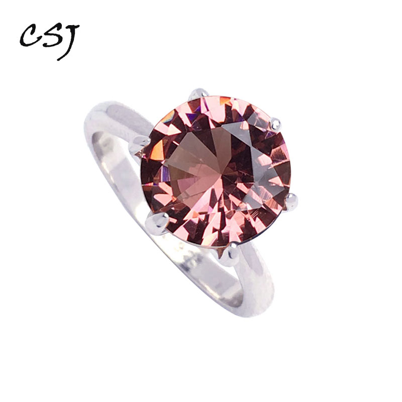

CSJ Classic Design Zultanite Ring Sterling 925 Silver Created Sultanite Color Change Fine Jewelry Women Party Wedding Gift