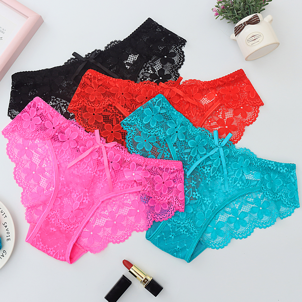 

Wholesale women's lace Underwear slip sexy Panties seamless Brief Female Underpants lace Bragas bow Intimates hot girls panties 7colors 1520