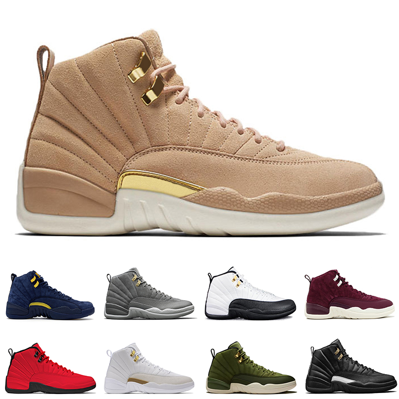 Class of 2003 Graduation Pack 12 XII 12S Michigan Bulls Basketball Shoes Chinese New Year Bordeaux Dark Grey mens sports sneakers designer