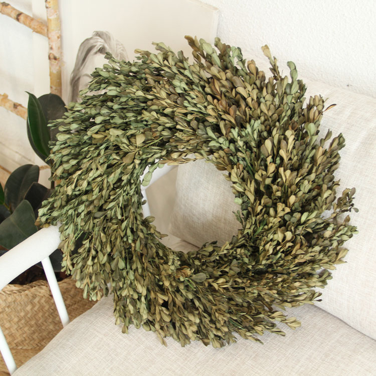 

Preserved Flowers Garland Boxwood Wreath Real Boxwood Leaves Wreath Wedding Door Wall Decor Year Round Green, As photo