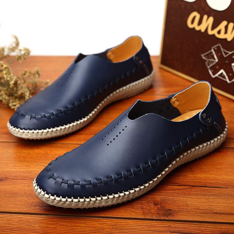 

Men Handmade Shoes fashion genuine leather men loafers breathable flats