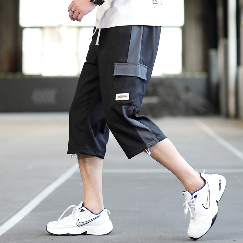 

MOXITU Mens Casual Short Summer Solid Striped Pockets Jogger Short Sweatpants Male Sportswear Bodybuilding Boardshorts Slim Fit, Black