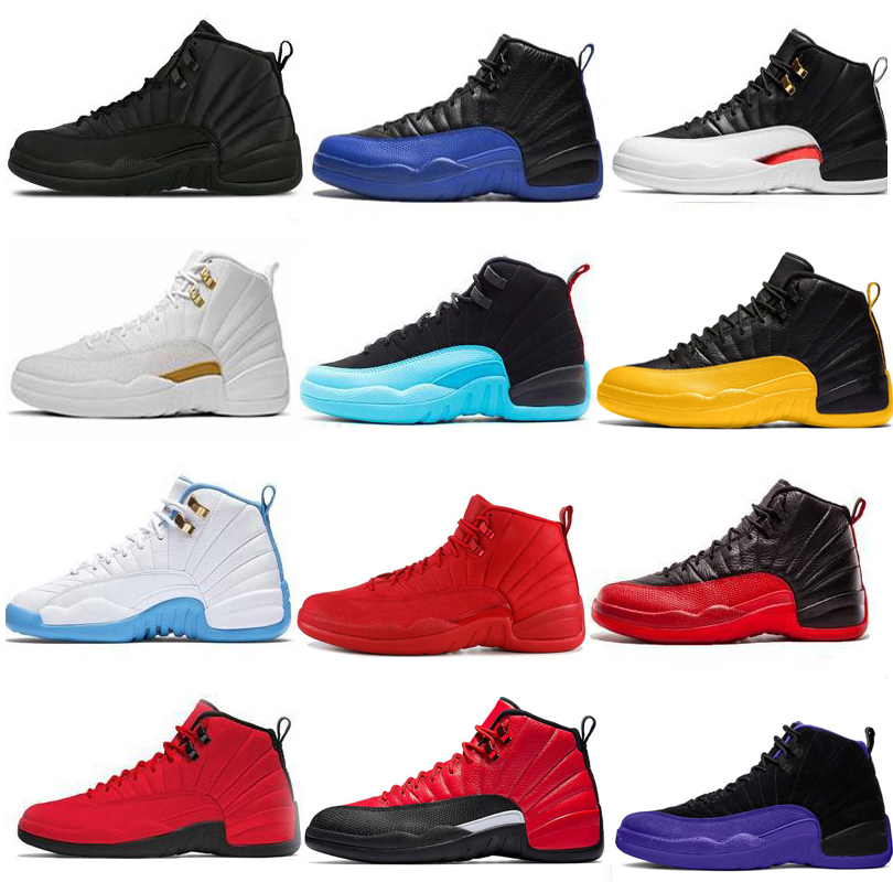 

Mens 12 12s basketball shoes Reverse Flu Game Royal Dark Concord Gym Red Taxi White Black Grey outdoor boots sneakers University Blue Gold, Wolf grey