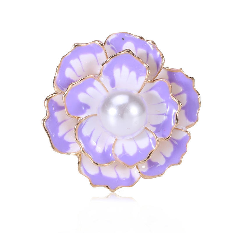 

Korean Elegant Camellia Flower Pearl Brooch enamel pins shirt coat badge Corsage jewelry brooches for women Accessories