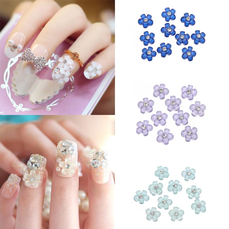 

10pcs Nail Art Flower Design 3D Nail Art Decorations Charms Nails Glitter Rhinestones Supplies Tools Jewelry Crystal