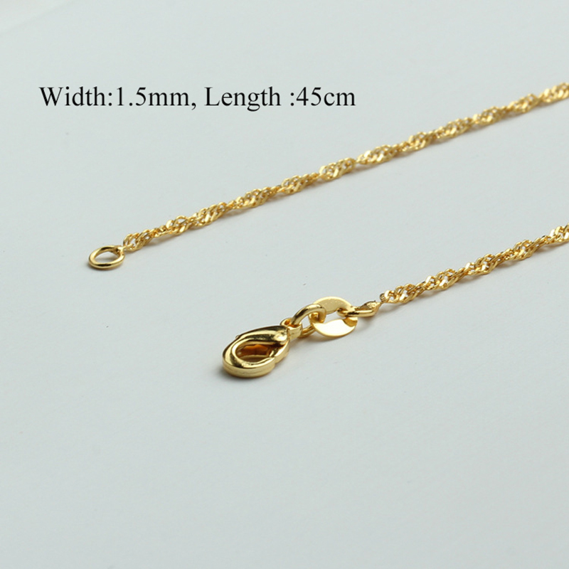 

Other 1pc Gold Plated Necklace Chains 45cm Water Wave Chain Women Chokers Collar Accessoreis For DIY Jewelry Making Findings