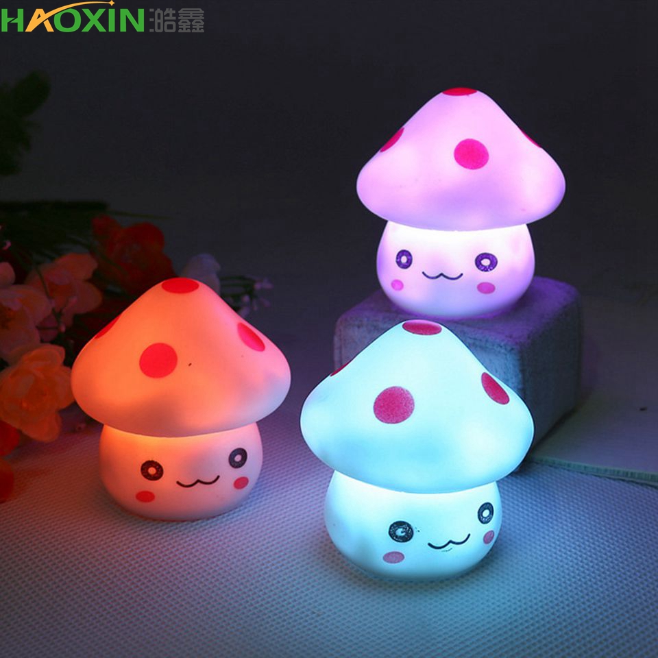 

HaoXin Romantic Colorful Mushroom Christmas LED Night Light Lamp Child Bedroom Desk Bedside Lamp for Baby Kids Christmas Holiday Gifts