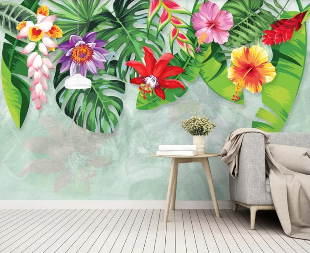

3d room wallpaper custom photo mural Nordic tropical rainforest banana leaf garden mural background wall wallpaper for walls 3 d, Non-woven fabric