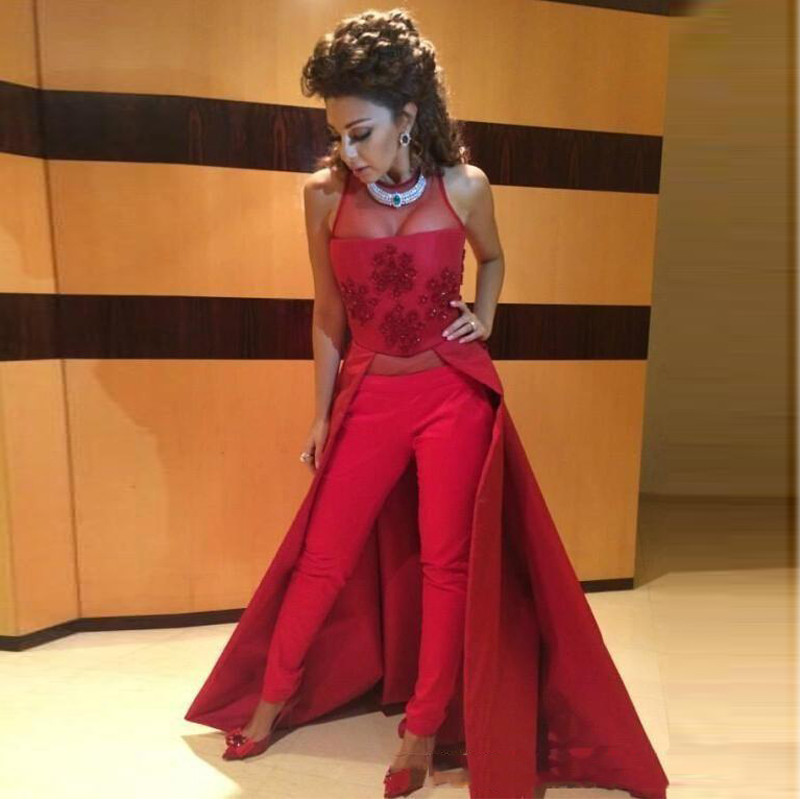 Arabic Myriam Fares Dresses Illusion Kaftan Dubai Muslim Women Prom Dresses Cheap Evening Gowns Without Pants No Trousers-image-454000107