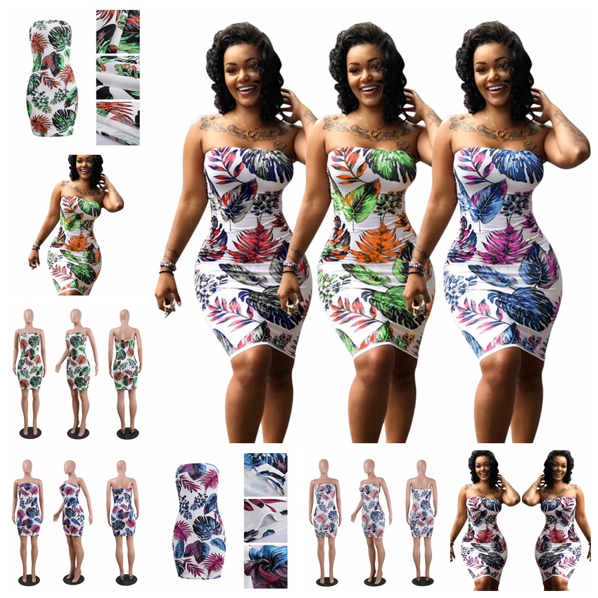 

European fashion head sexy wrapped chest digital printing nightclub hip skirt S, M, L, XL, XXL, XXXL, support mixed batch, Green