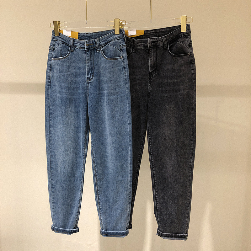 

High Waist Jeans Women Pants 2020 Spring Ladies Jeans Femme Casual Pantalon Trousers Streetwear Vintage Loose Harem Denim Pants, Blue