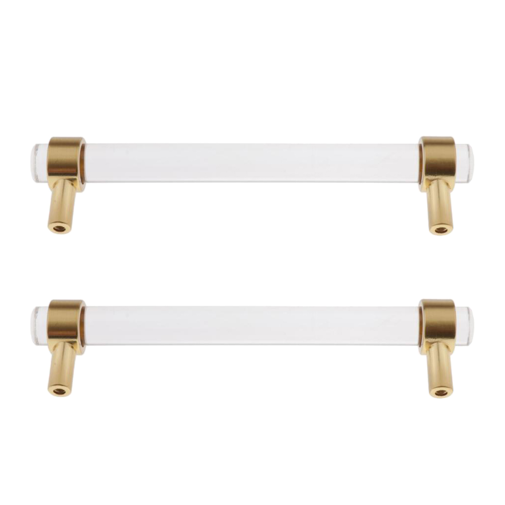 

2 pcs home l bathroom door handle cabinet cupboard acrylic pull knob clear