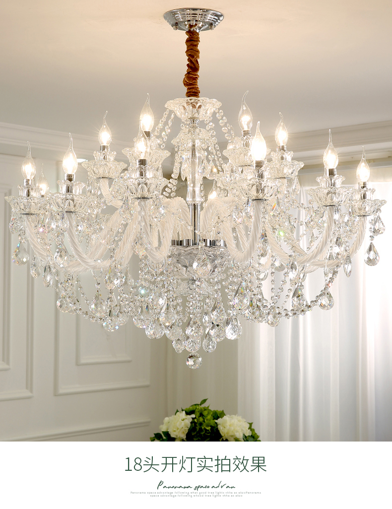 

Living room crystal chandeliers luxury atmosphere home warm bedroom light led simple rectangular dining room chandelier