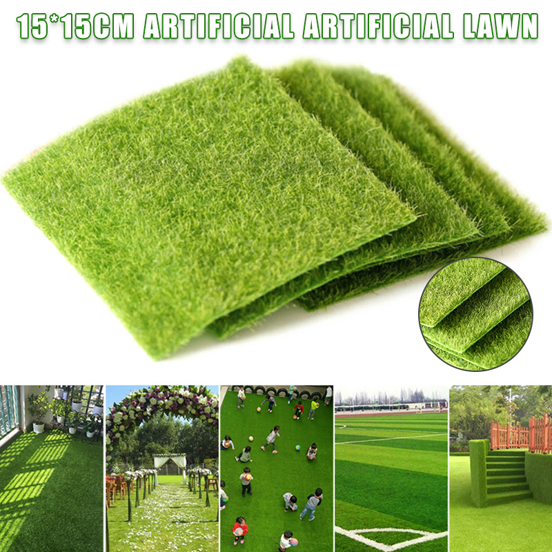 

15 x 15cm Life-like Artificial Grass Lawn Miniature Ornament for DIY Fairy Garden Dollhouses Decoration JAN88, 1 pack