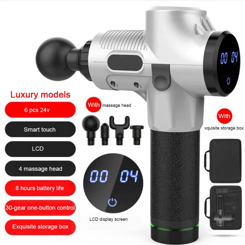 

LCD Display 30-Speed Massage Gun Exercising Muscle Massager Neck Back Body Membrane Relaxer Electric Meridian Leg Deep Massager