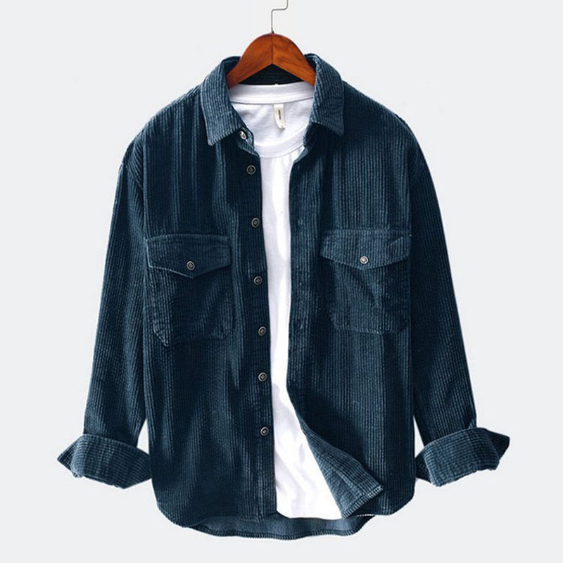 

Mens Casual Solid Overcoat Long Sleeve Solid Lapel Collar Outwear Autumn Winter Corduroy Jacket Coats Plus Size, Black