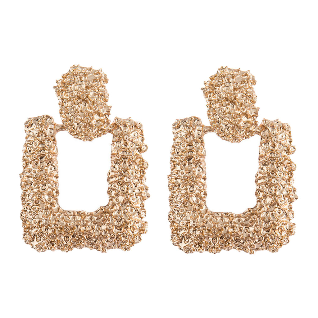 

Statement Drop Earrings Metal Geometric Earrings Square Dangle Earrings