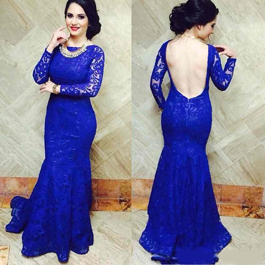 

Sexy Lace Women Evening Dresses Long Sleeves Mermaid Prom Party Gowns Custom Made Robe De Soiree Evening Gowns Prom Dresses, Gold