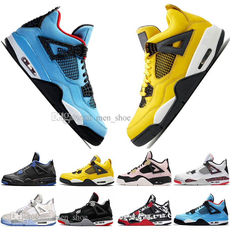 

Newest Bred 4 4s What The Cactus Jack Laser Wings Mens Basketball Shoes Denim Blue Pale Citron Men Sport Designer Sneakers Outdoor US 5.5-13, #23